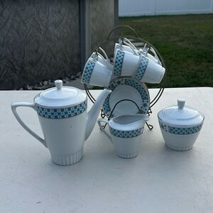 ✨ Mid-Century Modern Tea/Coffee/Chocolate Set – Complete with Rack